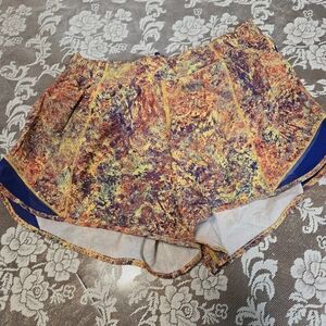 lululemon athletica Multicolor Abstract Print Athletic Shorts with Blue Accents